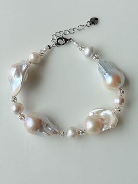 Baroque Pearl Bracelet | Irregular Freshwater Pearl | Statement Bracelet | Handm